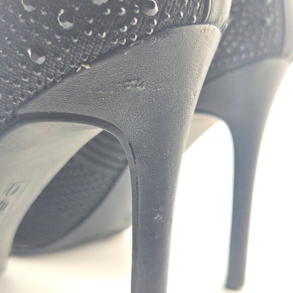 bebe Joselyn Knit Bootie Heels – Black Rhinestone Stiletto,Womens' size 7 - Picture 11 of 11